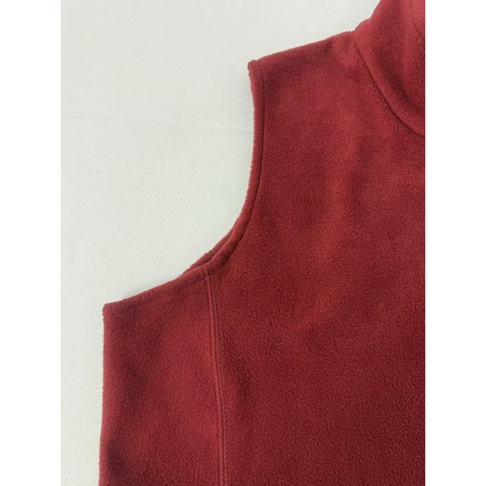 Woolrich Fleece Vest Red Ruby Full Zip Side Pockets‎ Womens Size L